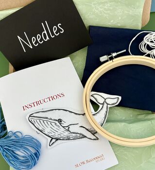 Mini Whale Embroidery Kit, 3 of 3