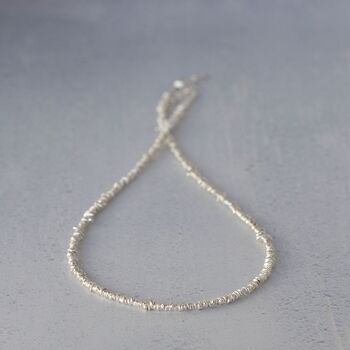 Sterling Silver Small Nugget Necklace, 2 of 3
