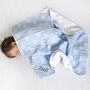 Personalised Reversible Blue And White Elephant Blanket, thumbnail 1 of 6