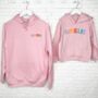 Multicoloured Bright Personalised Mum And Child Hoodies, thumbnail 2 of 2