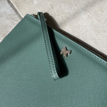 Bow Saffiano Leather Clutch Bag, 2 of 2