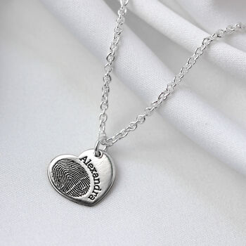 Personalised Sterling Silver Fingerprint Heart Charm, 5 of 8