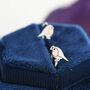 Robin Bird Cuff Earrings In Sterling Silver, thumbnail 3 of 11