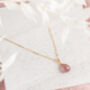 14 Kt Gold Filled Strawberry Quartz Gemstone Necklace, thumbnail 3 of 6