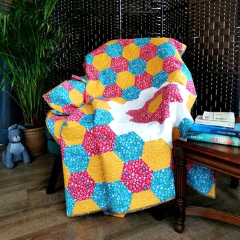 Bright Sofa Throw, Double Bed Quilted Blanket, 9 of 11