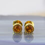 Citrine November Birthstone Sterling Silver Stud Earrings, thumbnail 3 of 11