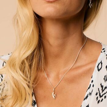 Swallow In Flight Sterling Silver Necklace, 2 of 12