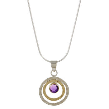 Personalised Birthstone Silver Infinity Universe Necklace, 10 of 12