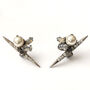 Swarovski Pearl And Crystal Bar Earrings, thumbnail 2 of 3