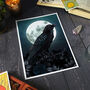 Raven And Moon Giclée Art Print, thumbnail 4 of 6