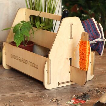 Personalised Wooden Garden Tool Caddy – Gift For Gardener, 3 of 7