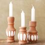 Set Of Three Terracotta Candlestick Holders, thumbnail 4 of 4