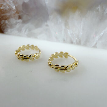 Leaf Huggie Hoops, 4 of 5