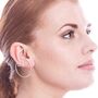 Sterling Silver Double Hoop Ear Cuff Stud Earrings, thumbnail 5 of 7