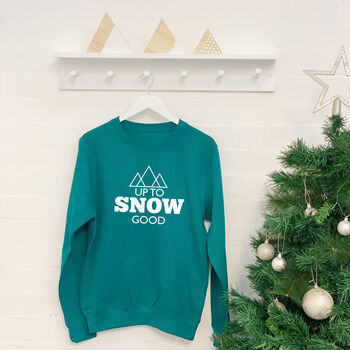 'Up To Snow Good' Unisex Ski And Snowboard Jumper, 7 of 7
