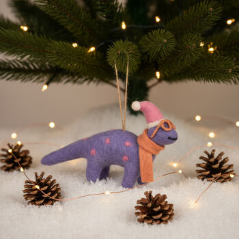 Handmade Felt Demi The Dinosaur Decoration, 4 of 4