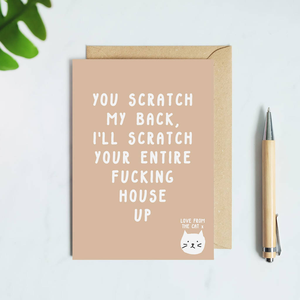 You Scratch My Back Cat Lovers Card