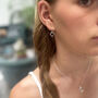 Silver Outline Heart Drop Earrings, thumbnail 2 of 4