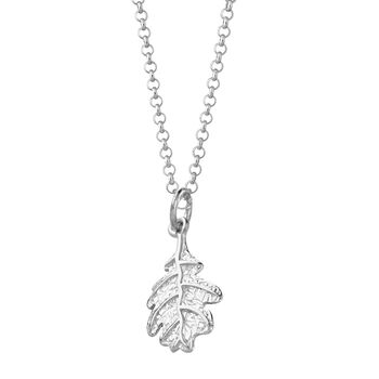 Oak Leaf Charm Necklace, Sterling Silver, 8 of 8