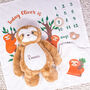 Personalised Baby Sloth Milestone Blanket, thumbnail 3 of 7