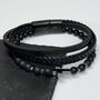 Personalised Beaded And Stacked Leather Cross Bracelet, thumbnail 2 of 6