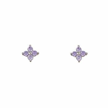 Amethyst Crystal Flower Studs, 2 of 3