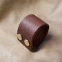 Wide Personalised Leather Bracelet With Gold Button, thumbnail 10 of 12