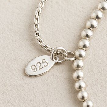 Sterling Silver Drawstring Bead Bracelet, 5 of 7