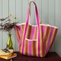 Recycled Woven Tote Bag With Canvas Handles, thumbnail 1 of 4