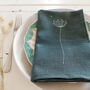 Embroidered Cow Parsley Linen Napkins, thumbnail 3 of 4