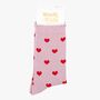 Women's Glitter Socks Pink Red Love Hearts, thumbnail 4 of 4