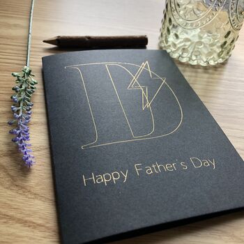Personalised Lightning Bolt Initial Father's Day Card, 3 of 7