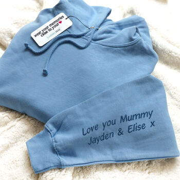 Personalised Embroidered Sleeve Hoodie, 2 of 12