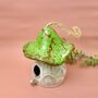 Mushroom Ceramic Bird House And Bird Feeder Garden Gift, thumbnail 6 of 10