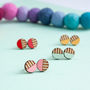 Circle Stripe Wooden Stud Earrings, thumbnail 1 of 6