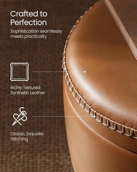 Storage Ottoman Synthetic Leather Dressing Table Stool, 4 of 6