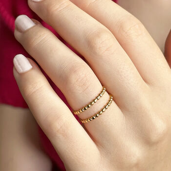 Adjustable Double Band Dotted Ring, 4 of 8