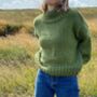 The Coco Wool And Organic Cotton Sweater In Olive Green, thumbnail 1 of 4