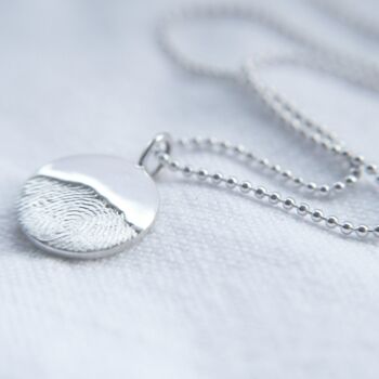 Recycled Silver Moonrise Fingerprint Charm Necklace, 2 of 8