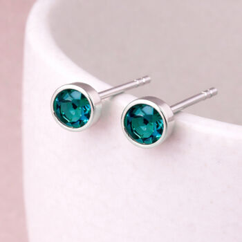 Sterling Silver December Birthstone Stud Earrings, 2 of 5