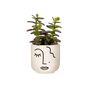 Abstract Face Mini Planter With A Plant, thumbnail 3 of 3