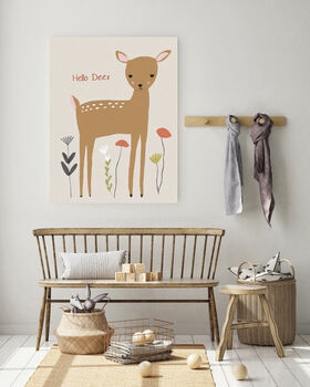 Hello Deer Nursery Art Print, 2 of 3
