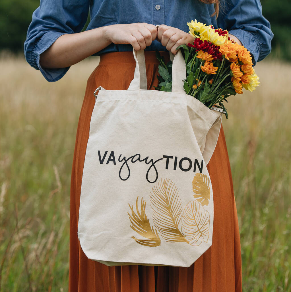 personalised canvas beach bag