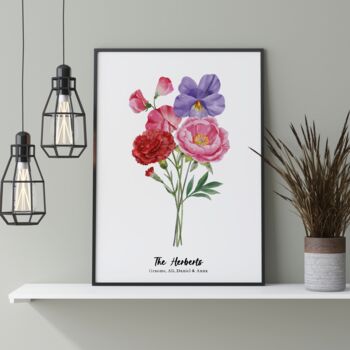 Personalised Birth Flower Family Print, 5 of 12