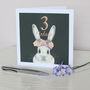 Bunny With Flower Crown Birthday Age Card, thumbnail 4 of 4