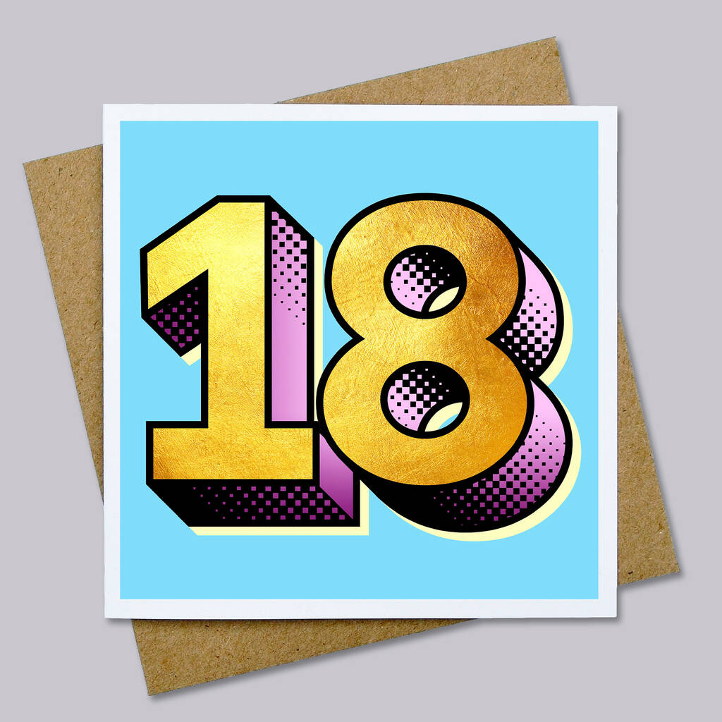 Golden Eighteen 18th Birthday Card By Hands And Hearts 