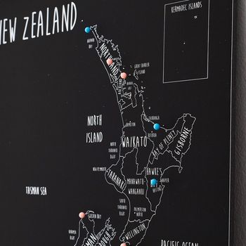 Personalised New Zealand Pin Board Map, 5 of 10