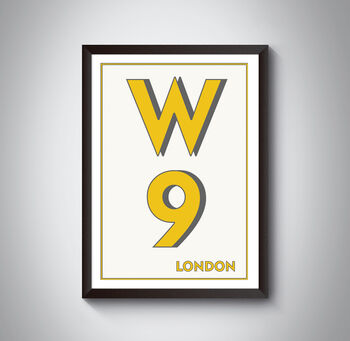 W9 Maida Vale, London Postcode Typography Print, 3 of 10