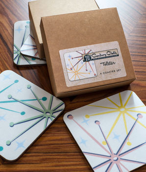 Boxed Set Of Midcentury 'Telstar' Coasters, 2 of 2