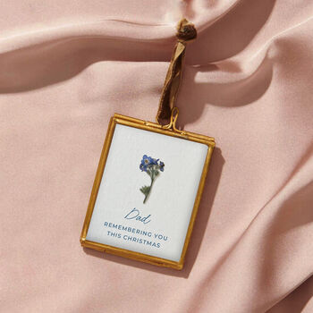 Personalised In Memory Forget Me Not Christmas Decoration, 2 of 3